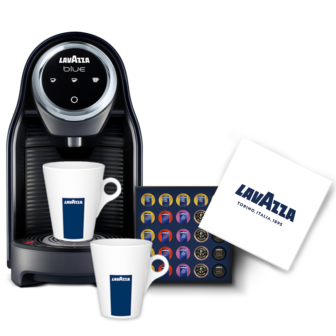 Lavazza BLUE Classy Compact incl. 125 cups, servies & capsulehouder